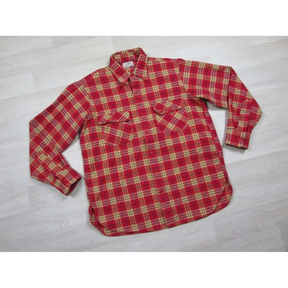 Vintage 80s 90s LL Bean Timberline Flannel‎ Shirt Men's (16) Plaid